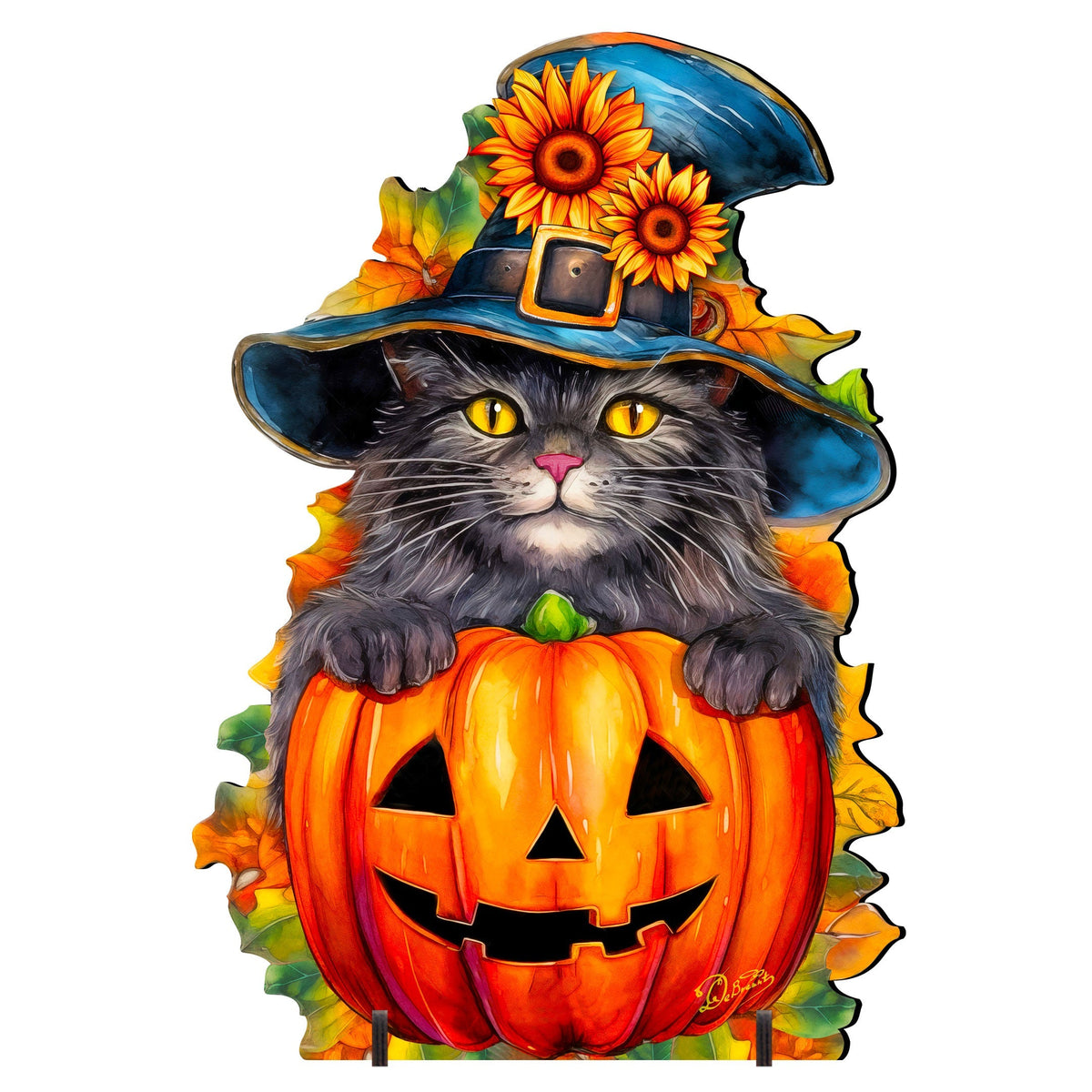 Halloween Black Cat Freestanding Decor - Halloween Outdoor Decor by G. Debrekht - Halloween Decor- 8652794F - Grab & Glow