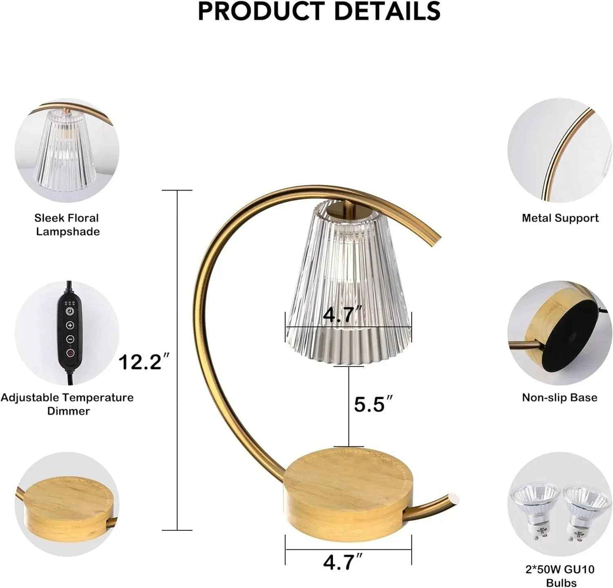 Dimmable Candle Warmer Lamp – Efficient, Flame-Free Fragrance - Grab & Glow