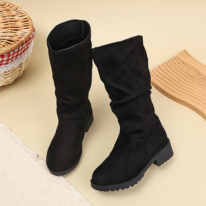 Korean-style Velvet-lined High-top Kids' Fashion Boots - Grab & Glow