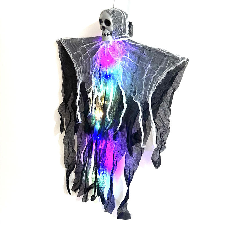 Hanging Halloween Skeleton Ghost Prop — Spooky Outdoor & Indoor Horror Decoration - Grab & Glow