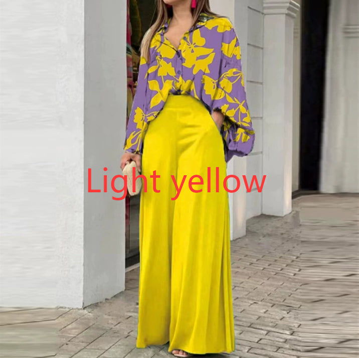 Fashionable Printed Wide-leg Pants - Grab & Glow