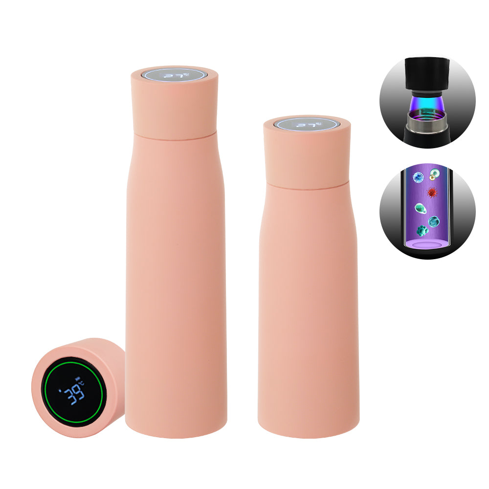 Thermal Water Bottle, Smart Temperature Display Insulated Cup, Stainless Steel Water Cup Tumbler Bottle - Grab & Glow