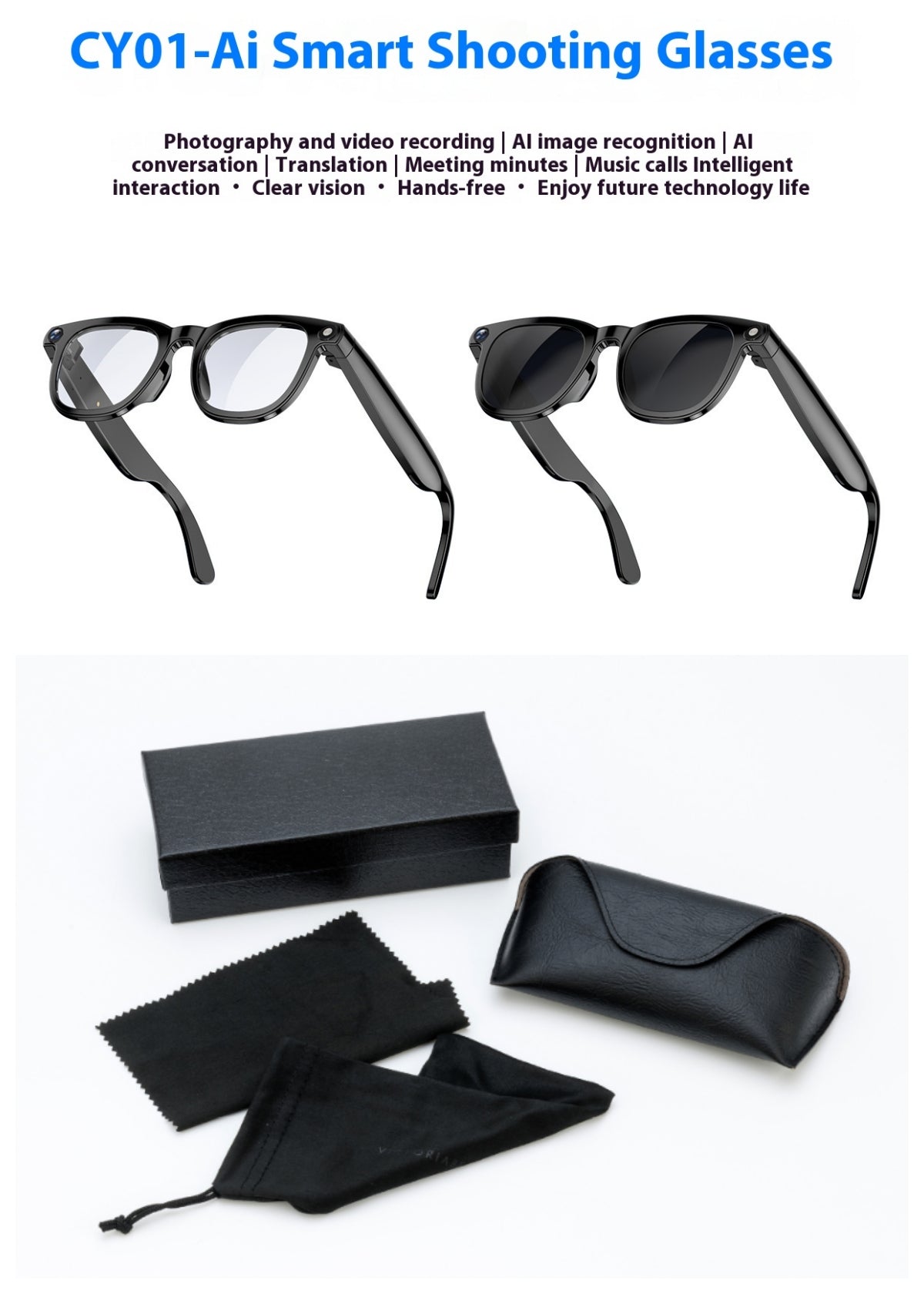 Ai Smart Glasses 800w Double Lens - Grab & Glow