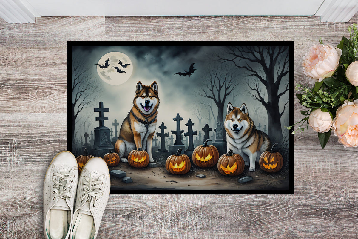 Akita Spooky Halloween Doormat - Grab & Glow