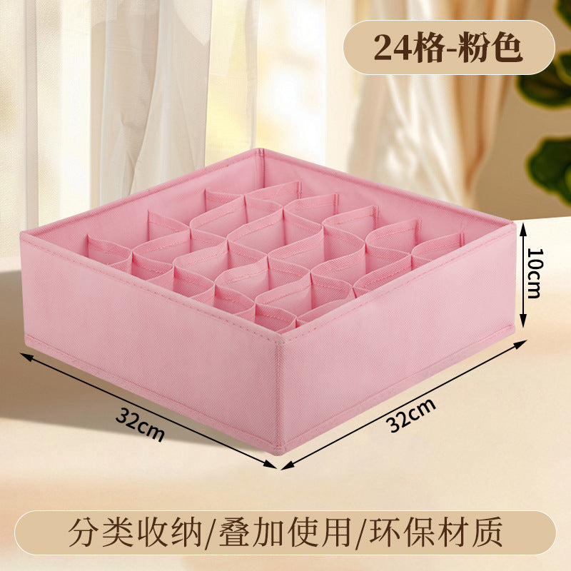 Fabric Underwear Storage Box with Compartments for Home Use, Drawer-Style Storage with Dividers for Organizing Socks - Grab & Glow