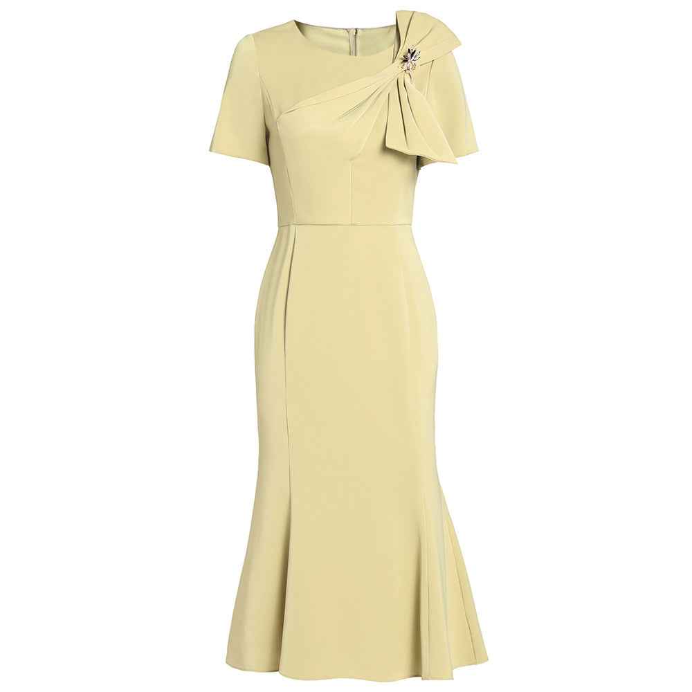 Zhili Formal Occasion Banquet Dress with Bow Decoration, High-Waisted Mermaid Gown, Summer 2026 - Grab & Glow