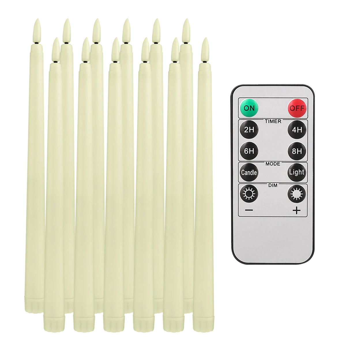 Flameless Taper Candles with Remote Control Flickering LED Candles Taper Warm White Light LED Candlesticks for Christmas Wedding by Grab & Glow