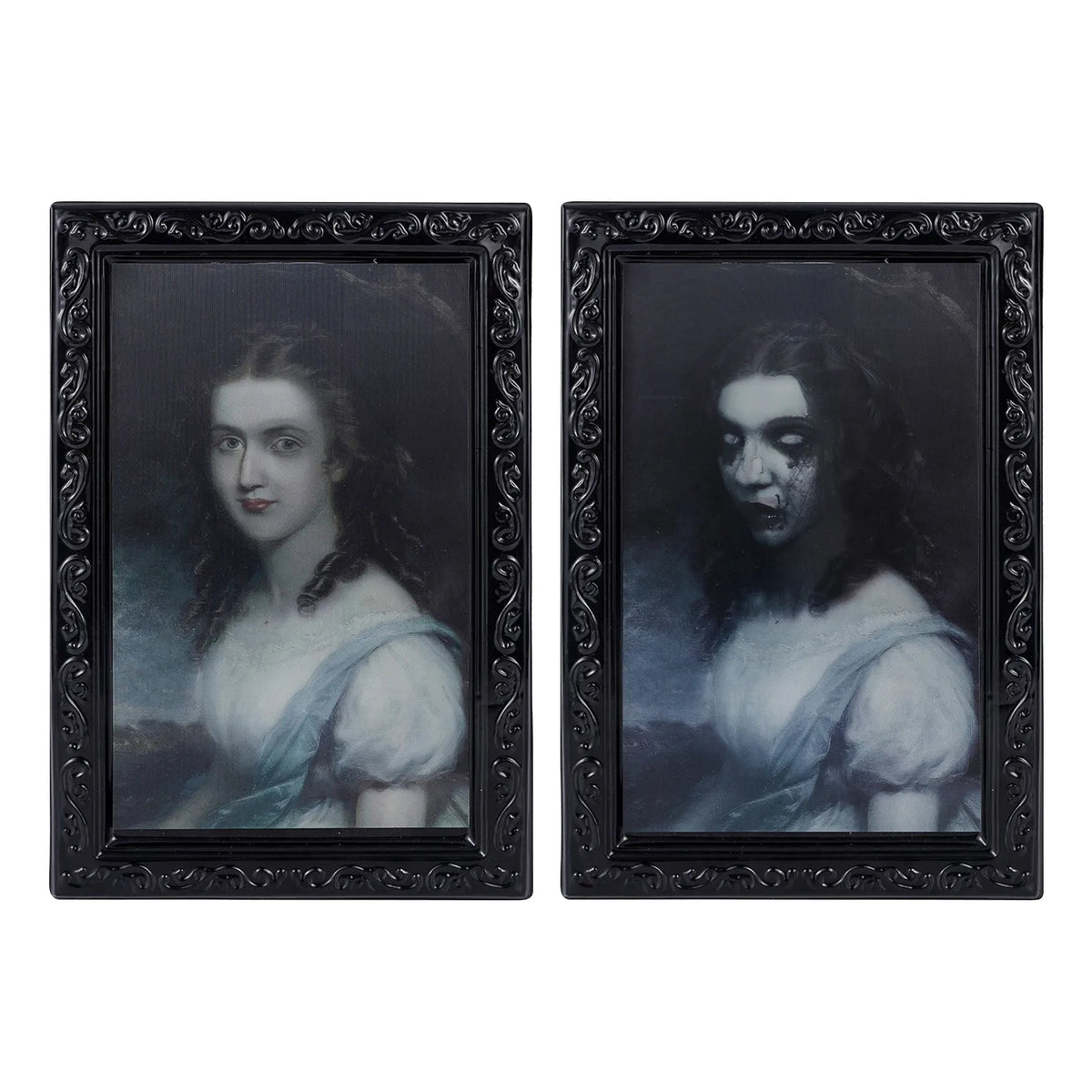 Halloween Decoration 3d Change Face Expression Moving Ghost Portrait Photo Frame Horror Party Castle Haunted House Props Decor - Grab & Glow