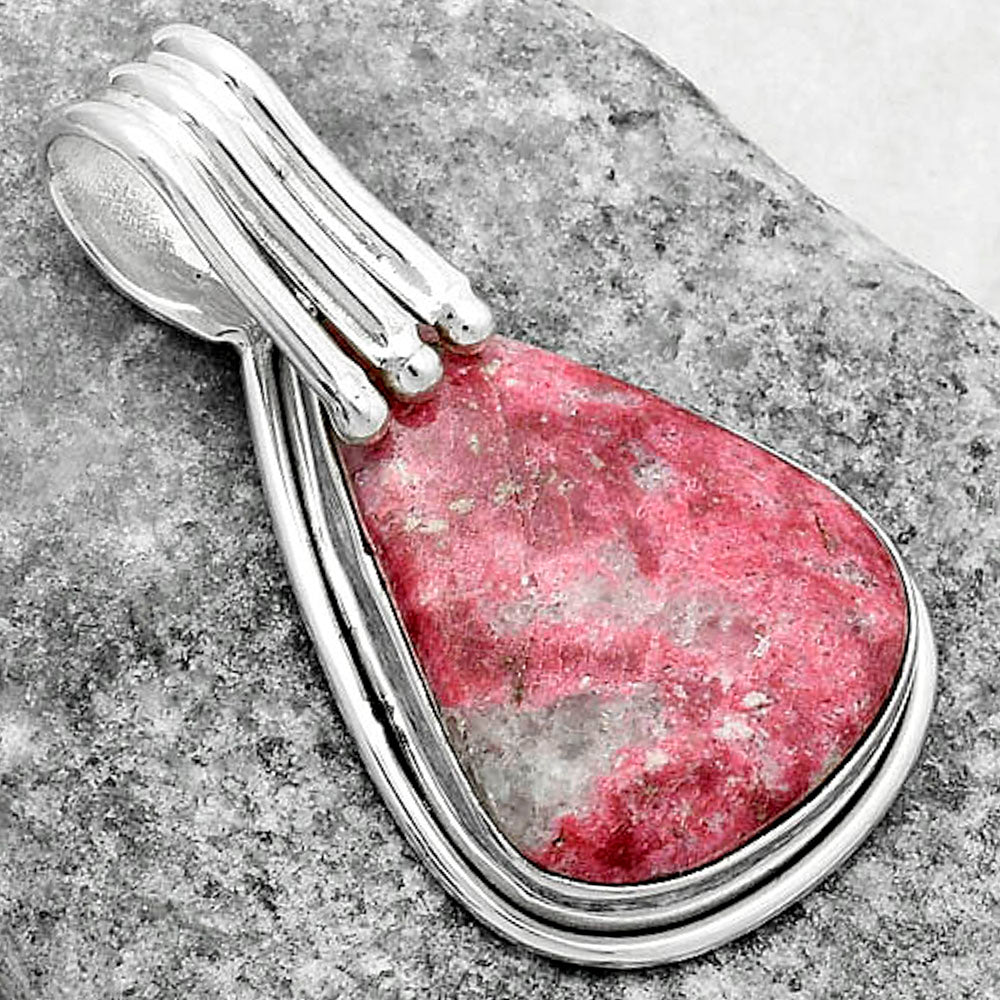 Natural Pink Thulite - Norway Pendant P-1664 SDP116759 - Grab & Glow