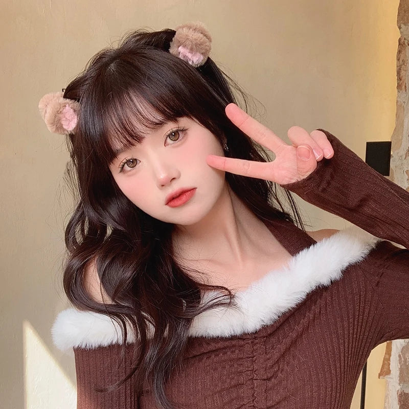 New Fashion Side Clip Three-dimensional Cat Ear Hairgrips For Plush Hairpin Japanese Cute Bangs Clip Headdress Hair Accessories by Grab & Glow