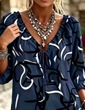 Polka-dot Ethnic-style Casual Chic Printed Shirt - Grab & Glow