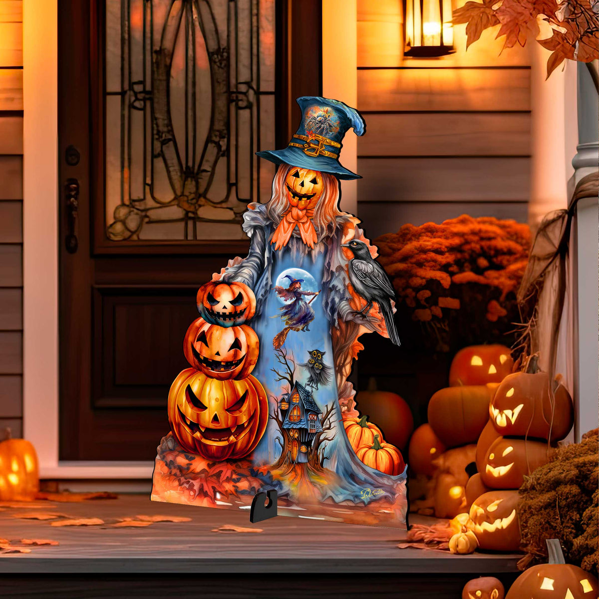 Halloween Pumpkin Scarecrow Freestanding Decor - Halloween Garden Decor by G. Debrekht - Halloween Decor- 8652796F - Grab & Glow