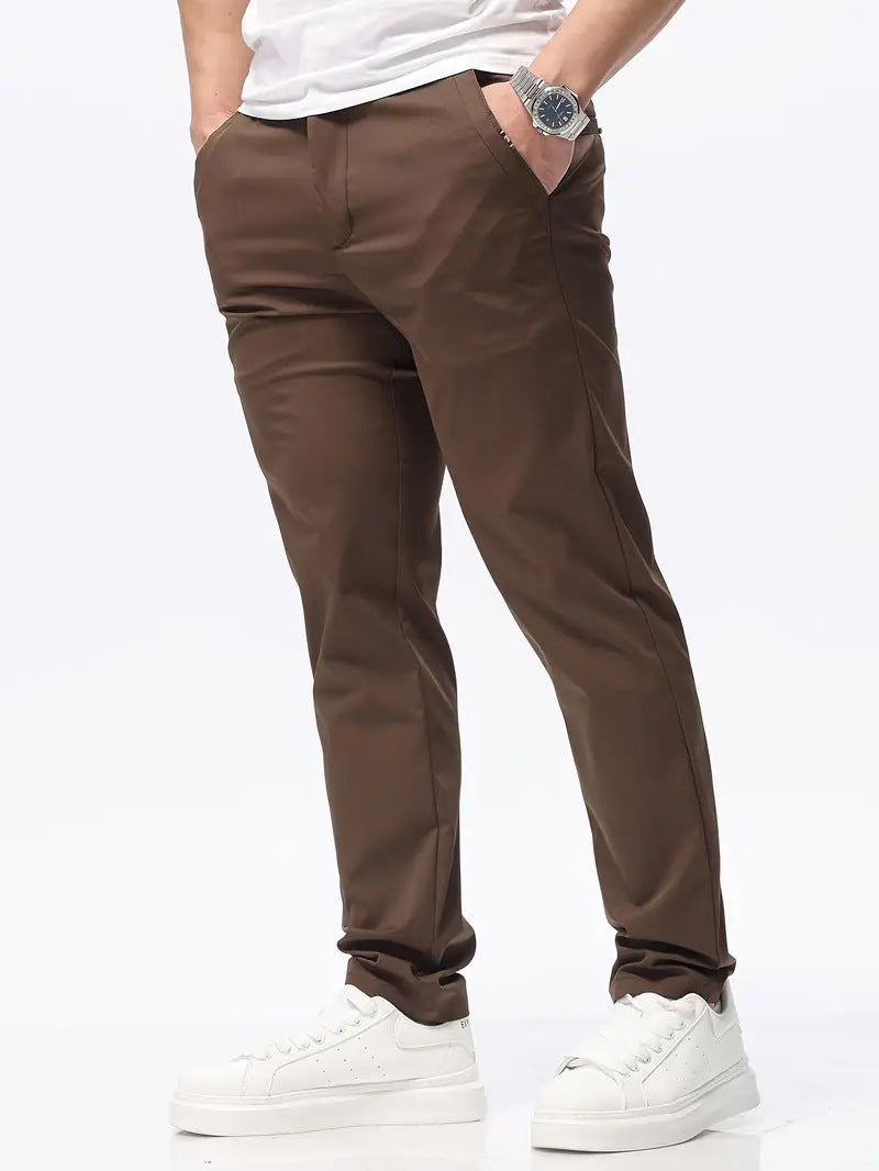 Slim-fit Straight-leg Pants Mens Versatile Stretch Trousers For Young Adults - Grab & Glow
