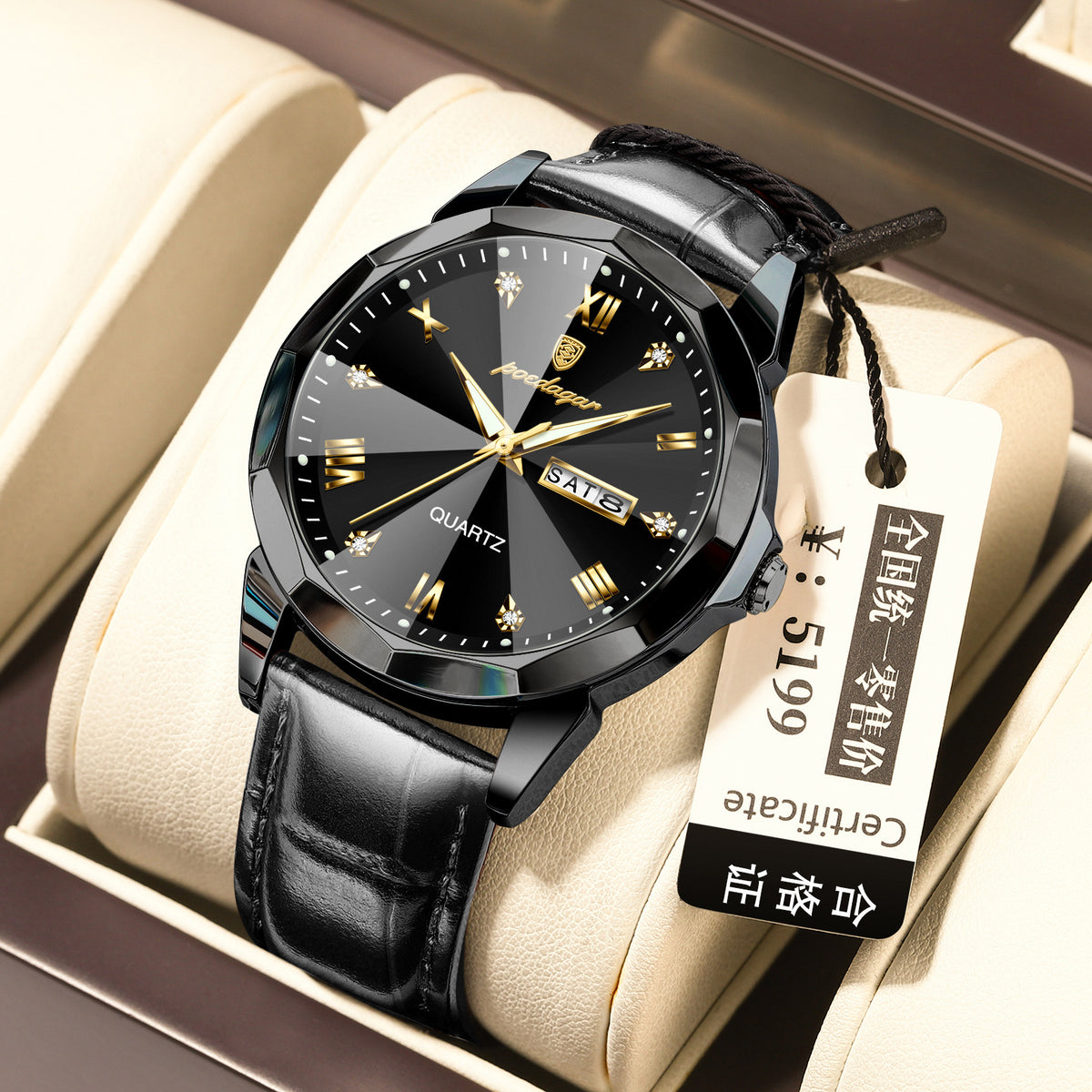 Belt Style Men's Waterproof Luminous Fashion Quartz Watch - Grab & Glow