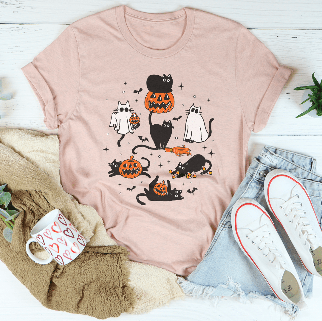 Halloween Cats Tee - Grab & Glow