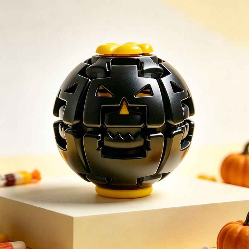 Halloween Pumpkin Press-and-Spin Glowing Night Light Gyro Stress-Relief Toy - Grab & Glow