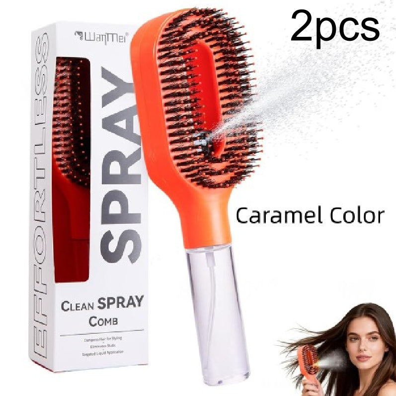 2in1 Sprayer Comb Detangling Scalp Massage Hairbrush With Spray Bottle Essential Oil Water Mist Spray Brush Anti-static Summer - Grab & Glow