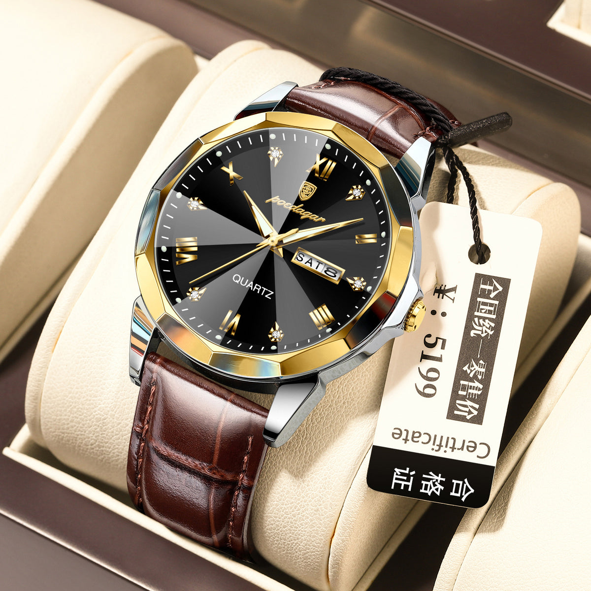 Belt Style Men's Waterproof Luminous Fashion Quartz Watch - Grab & Glow