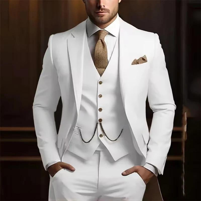 Men's High-grade Gentleman Temperament Slim Suit Three-piece Suit - Grab & Glow