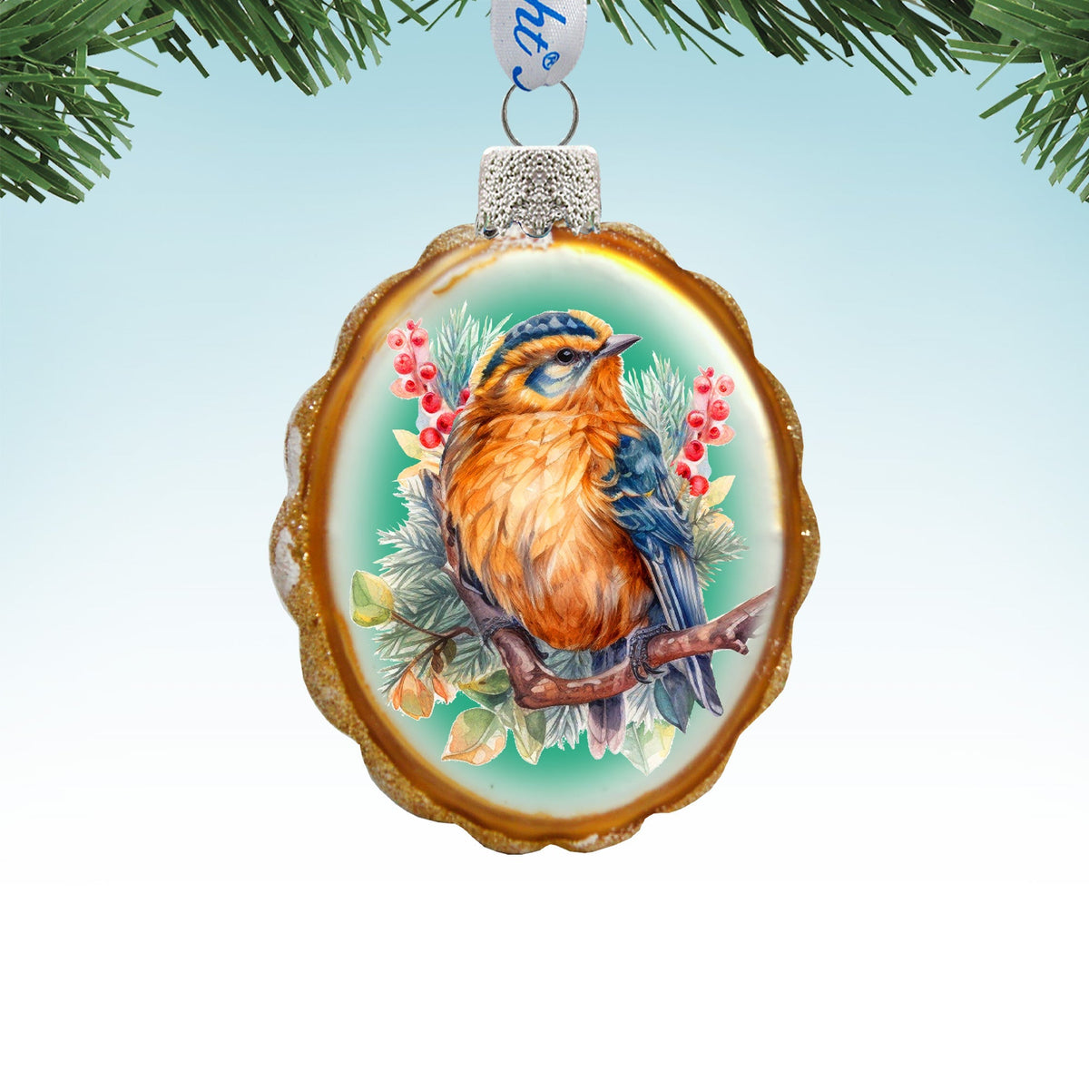 Songbird Mercury Glass Ornaments by G. Debrekht - Wildlife Holiday Decor - 776005 - Grab & Glow