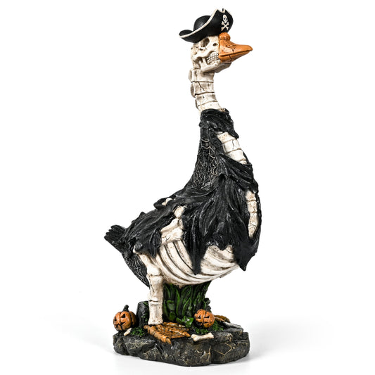 GIGALUMI 20" Halloween Skeleton Porch Goose,Outdoor Halloween Decorations - Grab & Glow