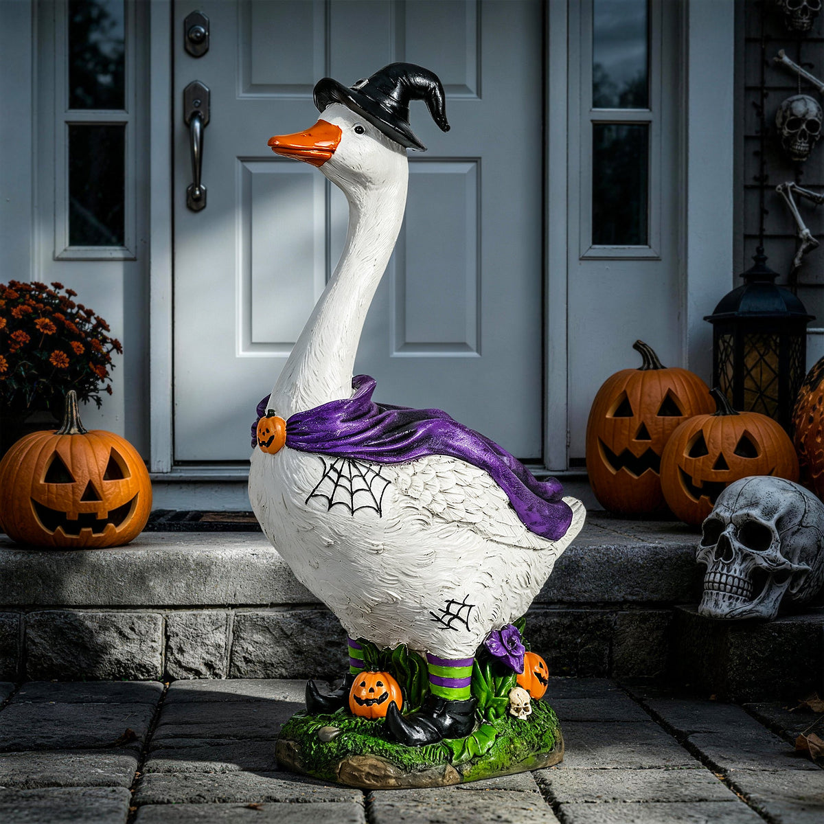 GIGALUMI 20" Halloween Witch Porch Goose for Outdoor Halloween Decorations - Grab & Glow