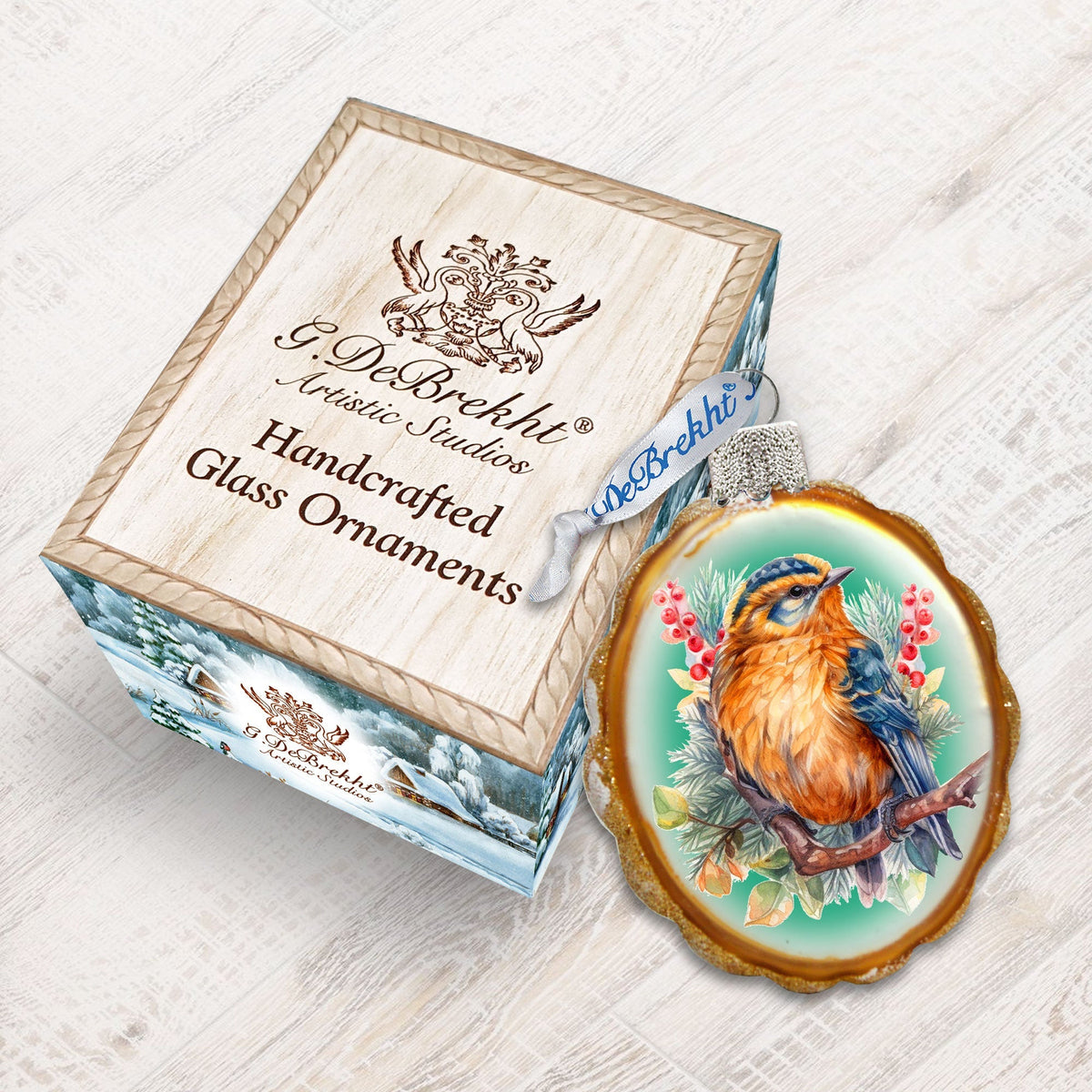 Songbird Mercury Glass Ornaments by G. Debrekht - Wildlife Holiday Decor - 776005 - Grab & Glow