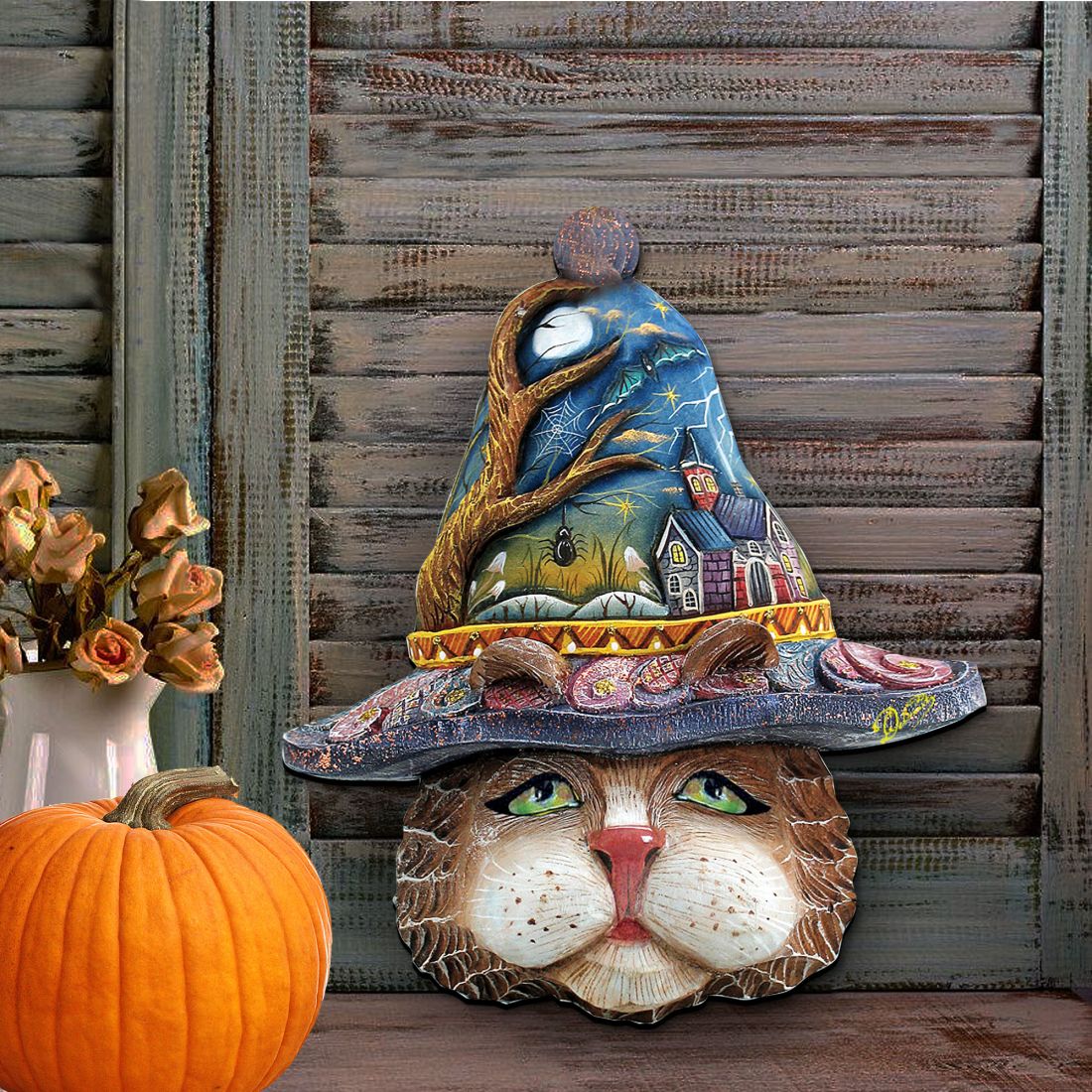 Halloween Eve Cat Halloween Door Decor by G. DeBrekht - Thanksgiving Halloween Decor - 8161039H - Grab & Glow