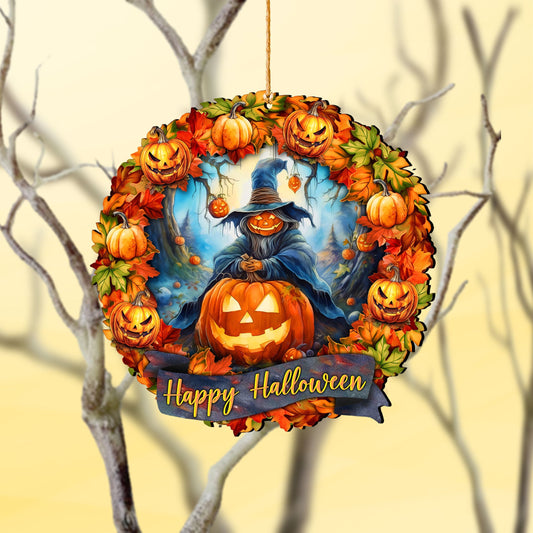 Happy Halloween Wreath Ornaments by G. Debrekht - Halloween Decor - 8652821 - Grab & Glow