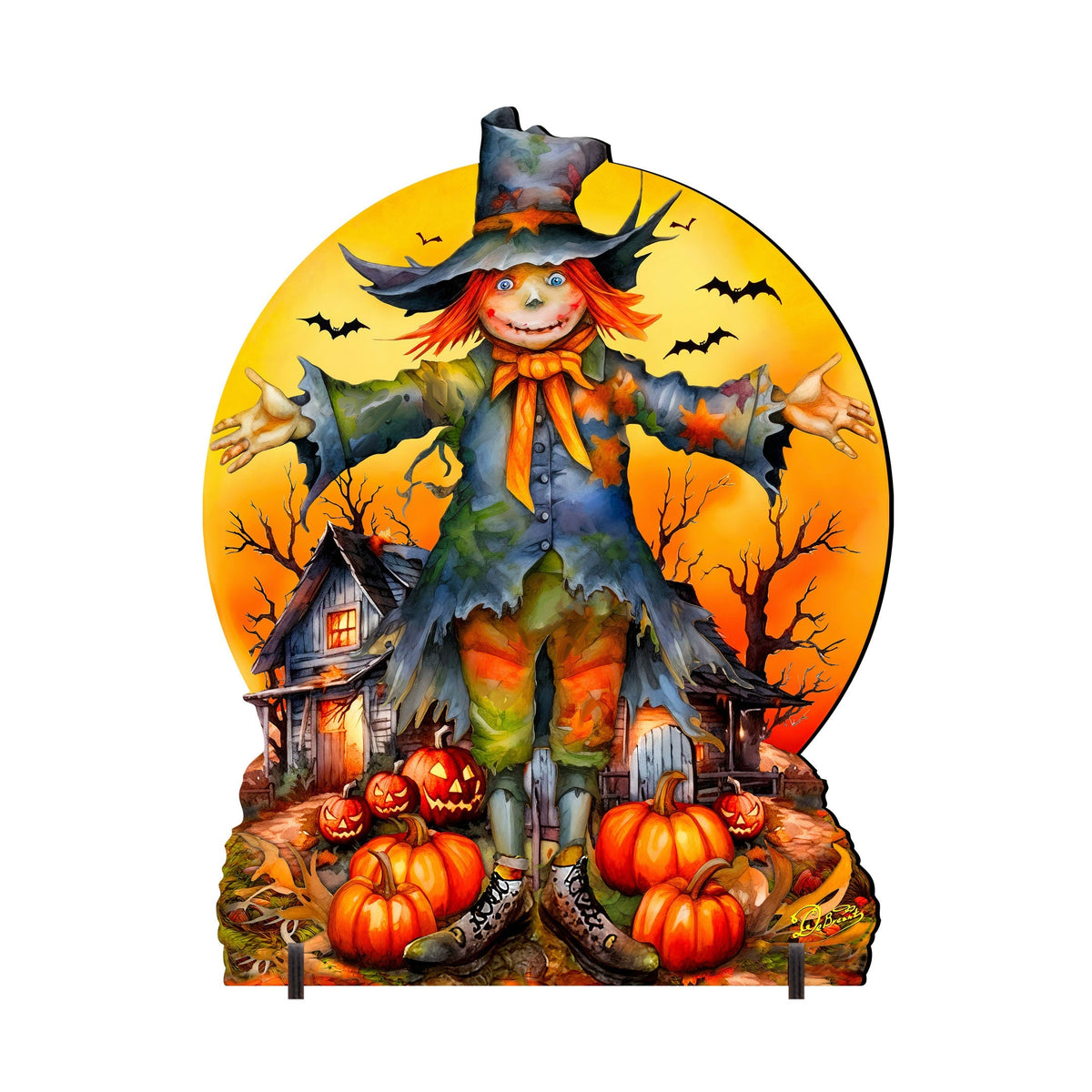 Halloween Scarecrow Freestanding Decor - Halloween Outdoor Decor by G. Debrekht - Halloween Decor- 8652798F - Grab & Glow