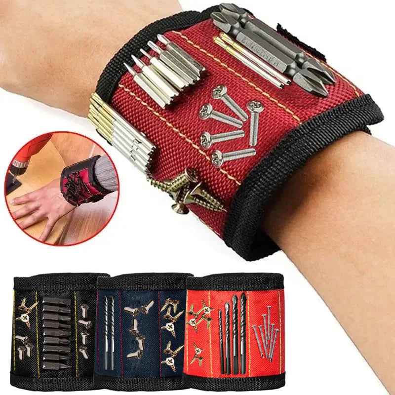 Strong Magnetic Wristband – Portable Tool Bag for Holding Screws, Nails, Nuts, Bolts, and Drill Bits - Grab & Glow