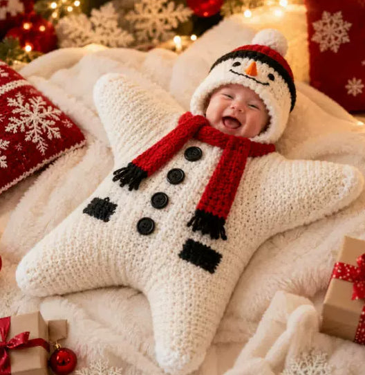Crocheted Star-shaped Bodysuit Starfish Baby Sleeping Bag Newborn Baby Boy Girl Kids Cartoon Hooded Romper Jumpsuit Bodysuit Clothes Outfits Long Sleeve Playsuit Toddler One Piece Outfit - Grab & Glow