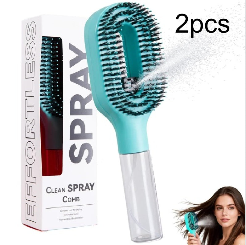 2in1 Sprayer Comb Detangling Scalp Massage Hairbrush With Spray Bottle Essential Oil Water Mist Spray Brush Anti-static Summer - Grab & Glow