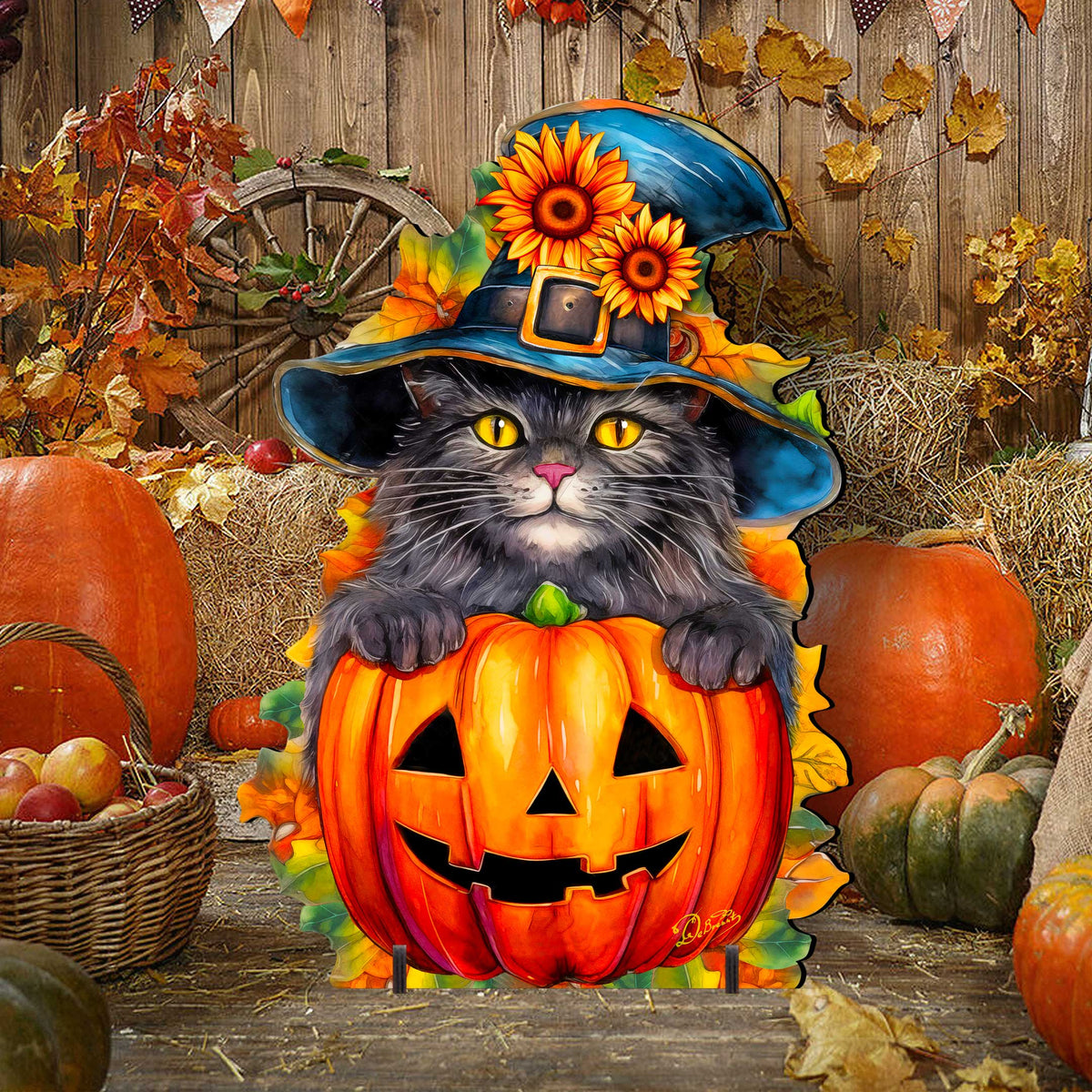 Halloween Black Cat Freestanding Decor - Halloween Outdoor Decor by G. Debrekht - Halloween Decor- 8652794F - Grab & Glow