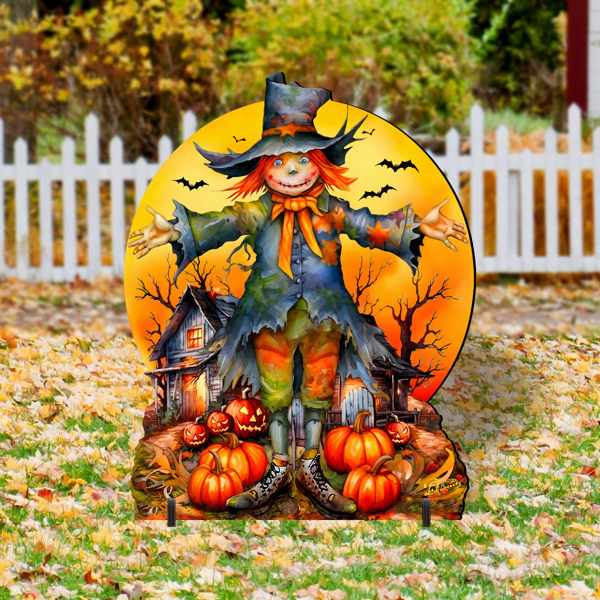 Halloween Scarecrow Freestanding Decor - Halloween Outdoor Decor by G. Debrekht - Halloween Decor- 8652798F - Grab & Glow