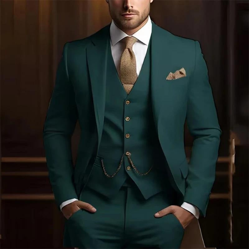 Men's High-grade Gentleman Temperament Slim Suit Three-piece Suit - Grab & Glow