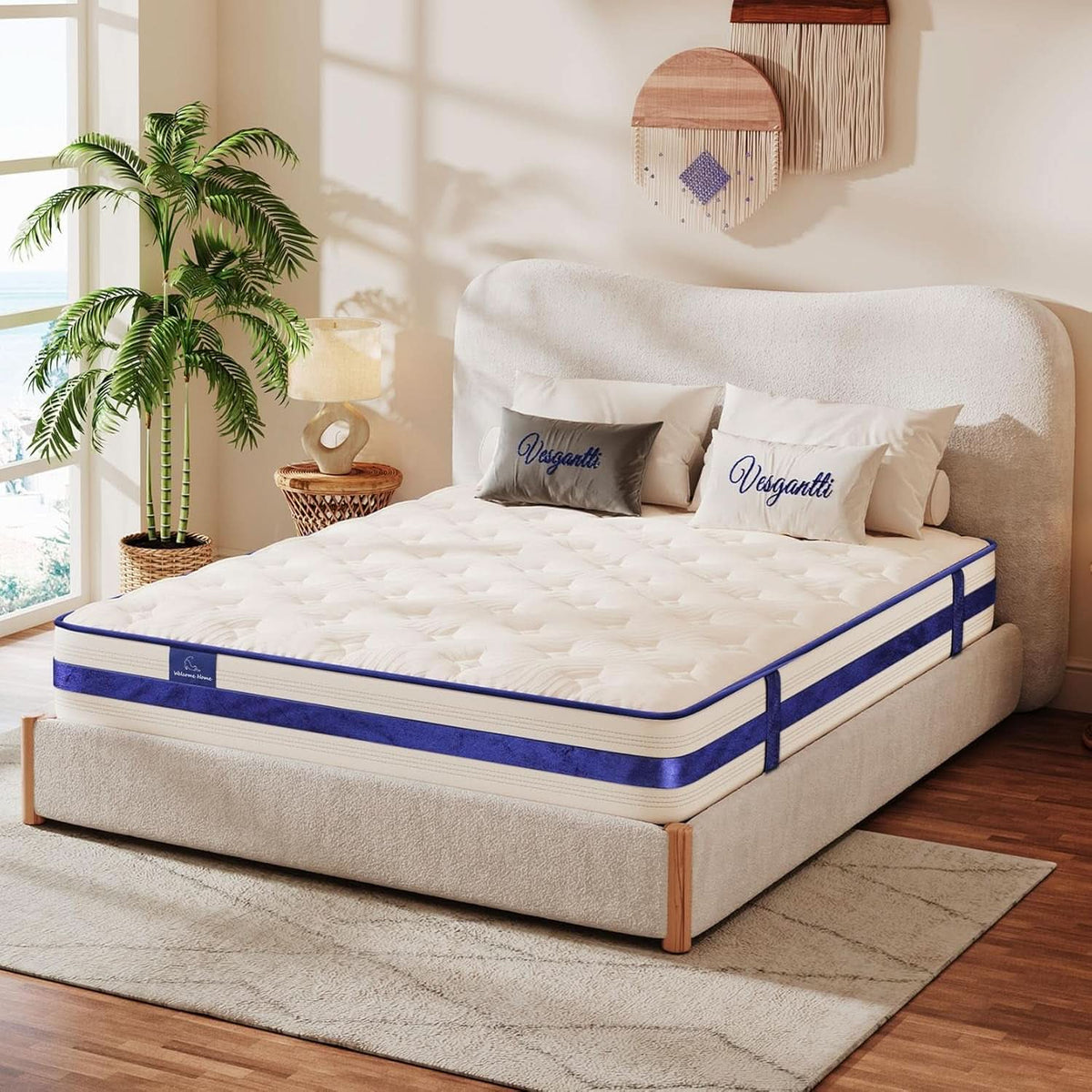 Twin XL 12Inch Hybrid Breathable MemoryFoam Pocket Springs Mattress - Grab & Glow