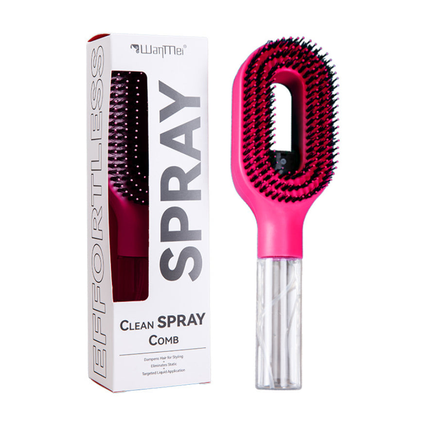 2in1 Sprayer Comb Detangling Scalp Massage Hairbrush With Spray Bottle Essential Oil Water Mist Spray Brush Anti-static Summer - Grab & Glow