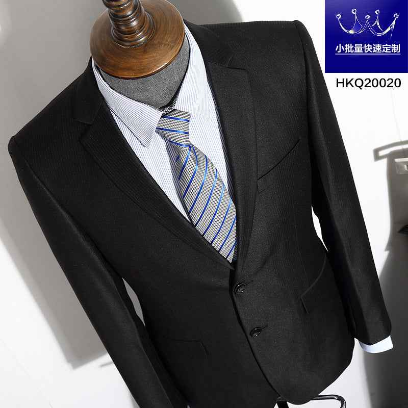Men's Slim Fit Gray Striped Business Suit - Grab & Glow