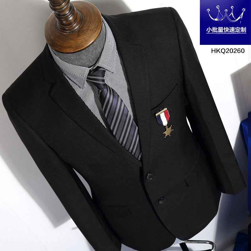 Men's Slim Fit Gray Striped Business Suit - Grab & Glow