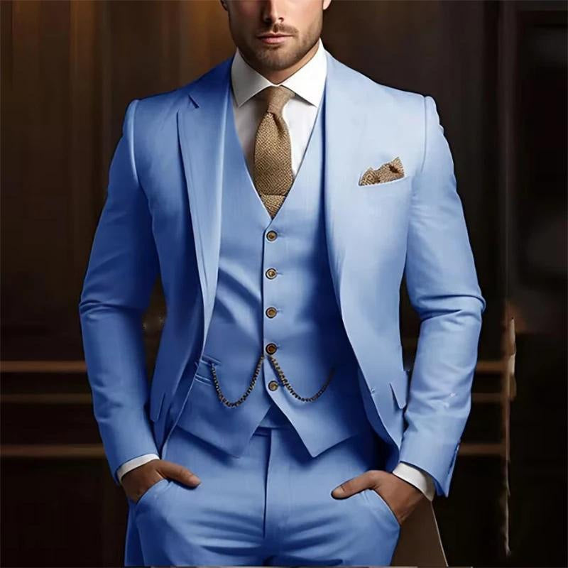 Men's High-grade Gentleman Temperament Slim Suit Three-piece Suit - Grab & Glow