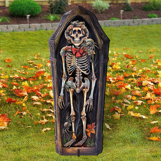 Halloween Skeleton Coffin Freestanding Decor - Halloween Garden Decor by G. Debrekht - Halloween Decor- 8652797F - Grab & Glow