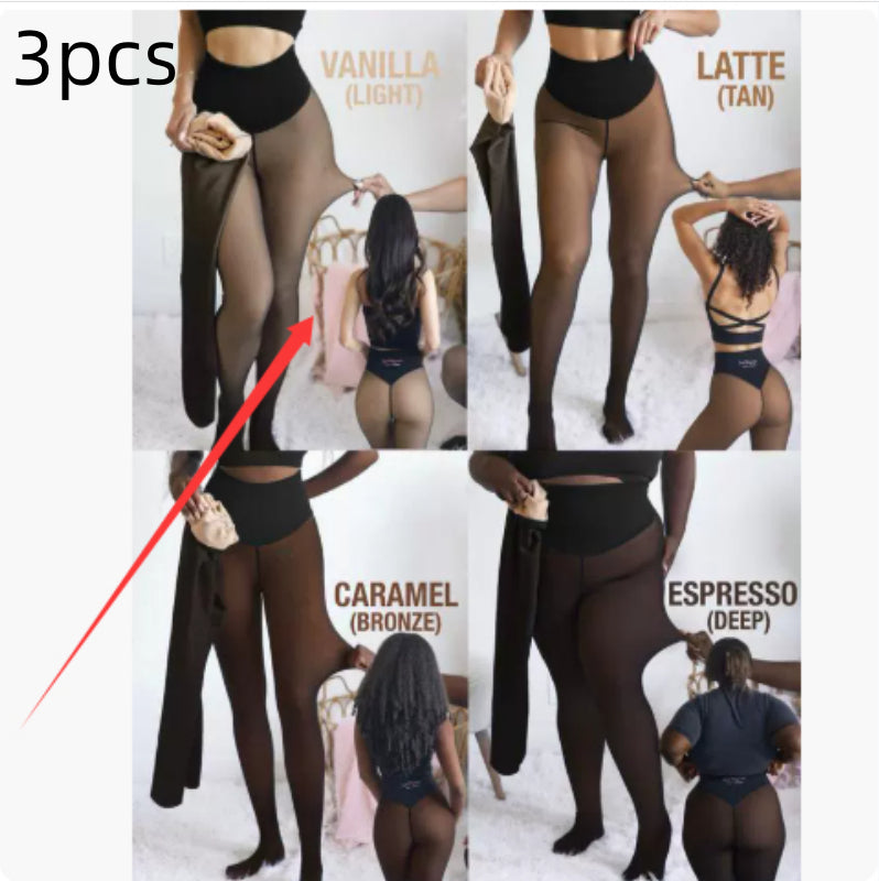 Single Thread Stitching Cross-border Winter Warm Translucent Leggings - Grab & Glow