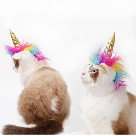 "Unicorn VS Devil" Pets Halloween Costume Hats - Grab & Glow
