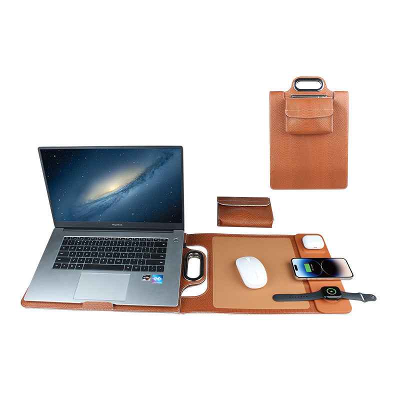 Leather Portable Laptop Sleeve - Grab & Glow
