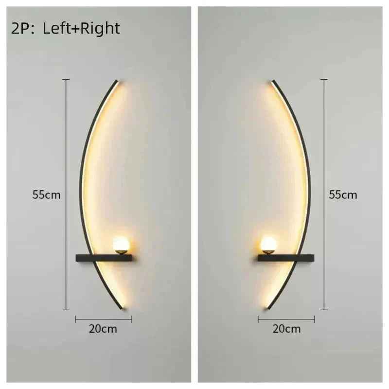 Modern LED Wall Lamp – Minimalist Art Design for Bedroom, Living Room, and Bathroom, Gold/Black - Grab & Glow