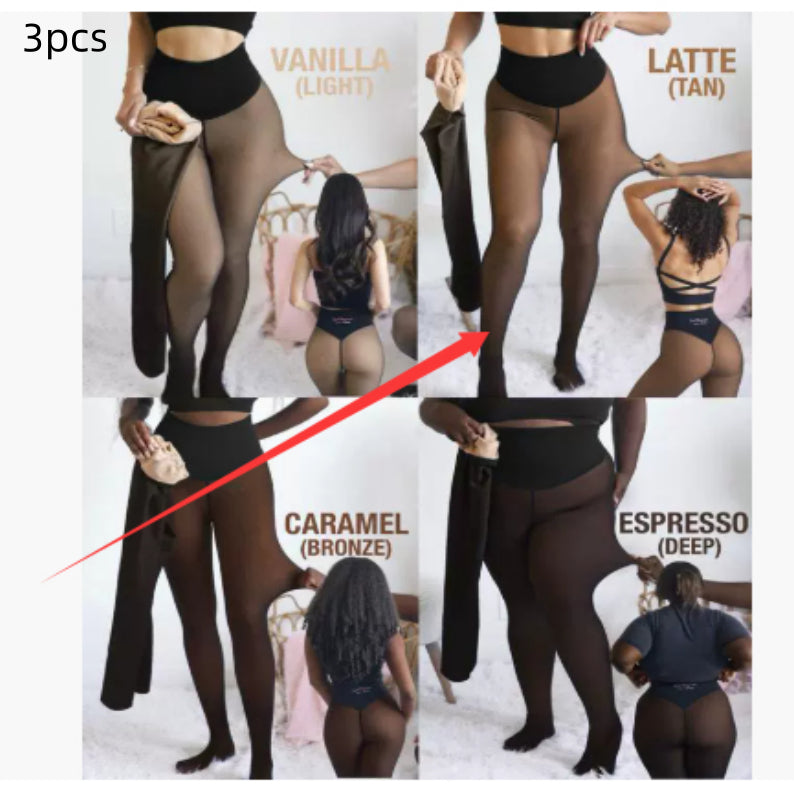 Single Thread Stitching Cross-border Winter Warm Translucent Leggings - Grab & Glow