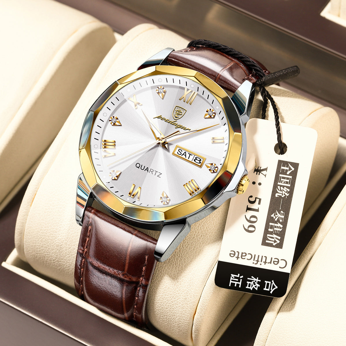 Belt Style Men's Waterproof Luminous Fashion Quartz Watch - Grab & Glow