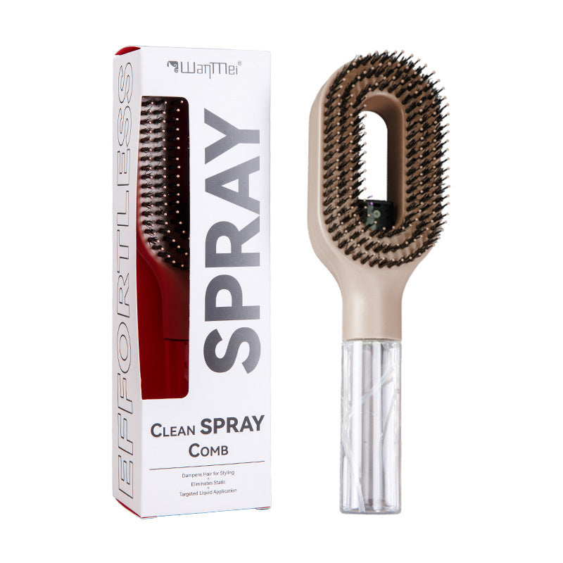 2in1 Sprayer Comb Detangling Scalp Massage Hairbrush With Spray Bottle Essential Oil Water Mist Spray Brush Anti-static Summer - Grab & Glow