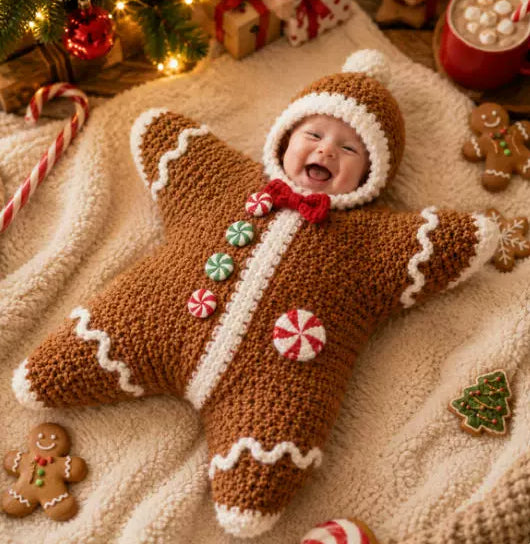 Crocheted Star-shaped Bodysuit Starfish Baby Sleeping Bag Newborn Baby Boy Girl Kids Cartoon Hooded Romper Jumpsuit Bodysuit Clothes Outfits Long Sleeve Playsuit Toddler One Piece Outfit - Grab & Glow
